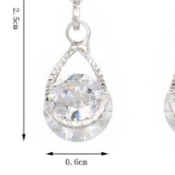 Luxury, Silver Plated Yellow Zircon Crystal Drop Earrings - Picture 4 of 4